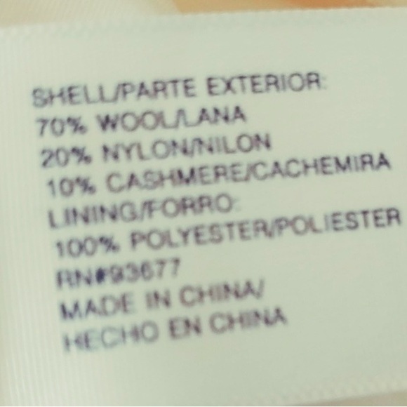 NWT Women's St. John’s Bay Wool Cream Double-Breasted Coat Peacoat +Garment Bag - Picture 7 of 10